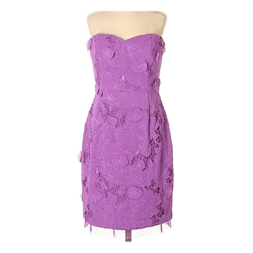 BcbgMaxAzria strapless purple lace dress